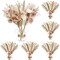 6 Sets 142 Pcs Dried Pampas Grass Table Baptism Centerpieces Boho Pampas Grass Artificial Flower Clear Glass Jars Vase with Rope for DIY Wedding Baby Shower Party Rustic Farmhouse Home Decor